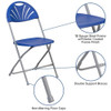 Flash Furniture Blue Plastic Folding Chair,PK8 8-LE-L-4-BL-GG