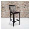 Flash Furniture Black School Stool-Mah Seat,PK2 2-XU-DG6R8BSCH-BAR-MAHW-GG