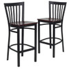 Flash Furniture Black School Stool-Mah Seat,PK2 2-XU-DG6R8BSCH-BAR-MAHW-GG