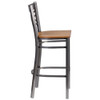Flash Furniture Clear X Stool-Nat Seat,PK2 2-XU-6F8B-CLR-BAR-NATW-GG