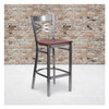 Flash Furniture Clear X Stool-Cherry Seat,PK2 2-XU-6F8B-CLR-BAR-CHYW-GG