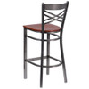 Flash Furniture Clear X Stool-Cherry Seat,PK2 2-XU-6F8B-CLR-BAR-CHYW-GG