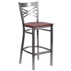 Flash Furniture Clear X Stool-Cherry Seat,PK2 2-XU-6F8B-CLR-BAR-CHYW-GG
