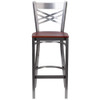 Flash Furniture Clear X Stool-Cherry Seat,PK2 2-XU-6F8B-CLR-BAR-CHYW-GG