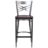 Flash Furniture Clear X Stool-Wal Seat,PK2 2-XU-6F8B-CLR-BAR-WALW-GG