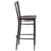 Flash Furniture Clear X Stool-Mah Seat,PK2 2-XU-6F8B-CLR-BAR-MAHW-GG
