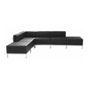 6 pcs. Living Room Set, 28-3/4", 84-1/2" x 27-1/2", Upholstery Color: Black