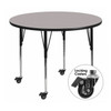 Round Actvity Table,Round,Gray,Lckng Cstrs,42", Laminate, Grey