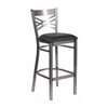 Flash Furniture Restaurant Barstool,Metal X Bck,Blk Vny XU-6F8B-CLR-BAR-BLKV-GG