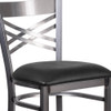 Flash Furniture Restaurant Barstool,Metal X Bck,Blk Vny XU-6F8B-CLR-BAR-BLKV-GG