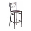 Flash Furniture Restaurant Barstool,Metal X Bck,Wal Woo XU-6F8B-CLR-BAR-WALW-GG