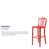 2 " High Red Metal Barstool with Slat Back, PK2  2-CH-61200-30-RED-GG