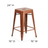 4PK 24" High Backless Copper Counter Height Stool  4-ET-BT3503-24-POC-GG