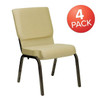 Flash Furniture Beige Fabric Church Chair,PK4 4-XU-CH-60096-BGE-GG
