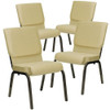 Flash Furniture Beige Fabric Church Chair,PK4 4-XU-CH-60096-BGE-GG
