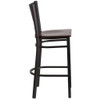 Restaurant Stool,Grid Back,Walnut Seat  XU-DG-60116-GRD-BAR-WALW-GG