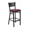 Restaurant Stool,Grid Back,Burgundy Sea