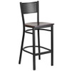 Flash Furniture Black Grid Stool-Wal Seat,PK2 2-XU-DG-60116-GRD-BAR-WALW-GG