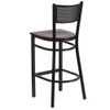 Flash Furniture Black Grid Stool-Wal Seat,PK2 2-XU-DG-60116-GRD-BAR-WALW-GG