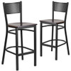 Flash Furniture Black Grid Stool-Wal Seat,PK2 2-XU-DG-60116-GRD-BAR-WALW-GG