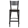 Flash Furniture Black Grid Stool-Wal Seat,PK2 2-XU-DG-60116-GRD-BAR-WALW-GG