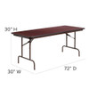 Rectangle Folding Table, Laminate Top, Wood Grain  YT-3072-MEL-WAL-GG