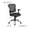 Flash Furniture Task Chair, 18" to 22", Fixed Arms, Dark Gray H-8369F-DK-GY-GG