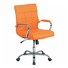 Contemporary Chair Fixed Arms, 18-1/2" to 22-1/4" Height, Metal, Orange