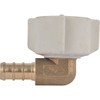 SharkBite 3-8 In. Barb x 1-2 In. NPSM 90 Deg. Brass Swivel 1-4 Bend PEX Elbow UC531LFA 499611