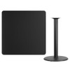 Square Laminate Table, Laminate Top, Wood Grain  XU-BLKTB-4242-TR24B-GG