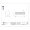 Grade 5, 1-4"-20 Hex Head Cap Screw, Zinc Plated Steel, 1 in L, 100 PK  N01200.025.0100