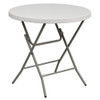 Flash Furniture Round Folding Table, Plastic Top, White RB-32R-GW-GG