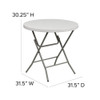 Flash Furniture Round Folding Table, Plastic Top, White RB-32R-GW-GG