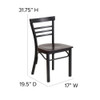 Hercules Restaurant Chair, 17 in W 19-1-2" L 31-3-4" H  XU-DG6Q6B1LAD-WALW-GG