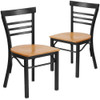 Flash Furniture Black Ladder Chair-Nat Seat,PK2 2-XU-DG6Q6B1LAD-NATW-GG