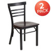 Flash Furniture Black Ladder Chair-Wal Seat,PK2 2-XU-DG6Q6B1LAD-WALW-GG