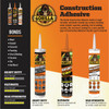 Gorilla 9 Oz. Clear Max Strength Construction Adhesive 8212302 778835