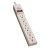 Tripp Lite Outlet Strip, Surge, 6 5-15R, 5-15P, 6 ft., White TLP606TAA