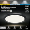 Feit Electric Edge-Lit 13 In. Matte Black Round Disc 4-Way LED Flush Mount Light FP13/4WY/BK 551808