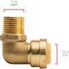 QuickFitting 1-2 In. Push-to-Connect x 1-2 In. MNPT Brass 90 Deg Male Elbow LF813MR 462479