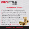 QuickFitting 3-4 In. x 3-4 In. x 3-4 In. Push-to-Connect Brass Tee LF824R 460341