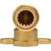 QuickFitting 1-2 In. Push-to-Connect x 1-2 In. FNPT Brass 90 Deg Hy-Ear Elbow LF810FHR 424942