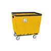 Antimicrobial Vinyl Basket Truck with Steel Base, 8 Bushel, Yellow