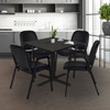 Ace Regency Ace Vinyl Guest Stacking Chair with Arms (4 pack)- Black 2125LBK4PK