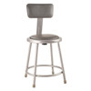 National Public Seating Round Stool with Backrest, Height 18"Gray 6418B