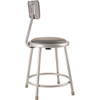 National Public Seating Round Stool with Backrest, Height 18"Gray 6418B