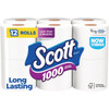 Scott 1-Ply White Bath Tissue (12 Rolls) 10060