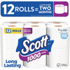 Scott 1-Ply White Bath Tissue (12 Rolls) 10060 643034