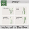 Hunter Bardot 44 In. Fresh White Ceiling Fan with LED Light Kit and Pull Chain 52494 512176