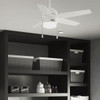 Hunter Bardot 44 In. Fresh White Ceiling Fan with LED Light Kit and Pull Chain 52494 512176